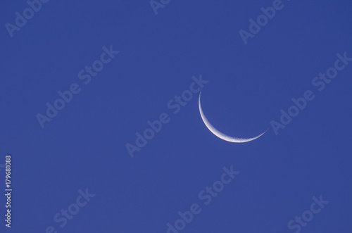 MOON - Silver sickle in the blue sky