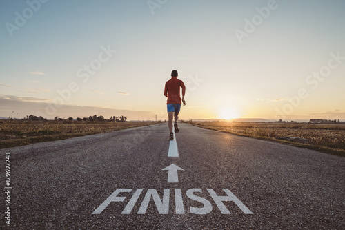 Man running to finish