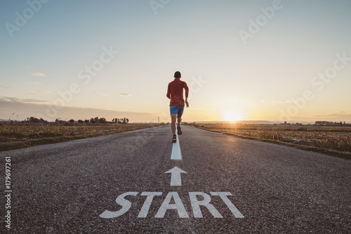 Man running from start