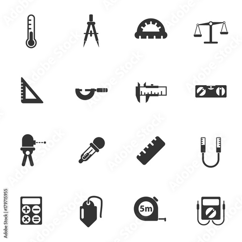 measuring tools icon set