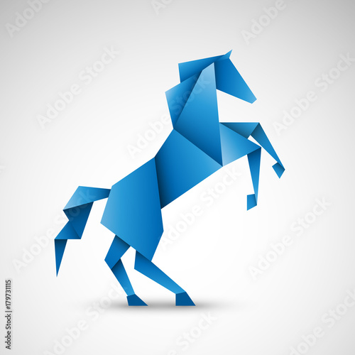 koń origami wektor