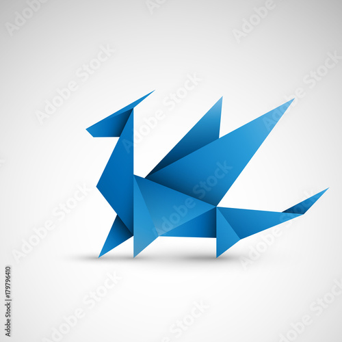 smok origami wektor