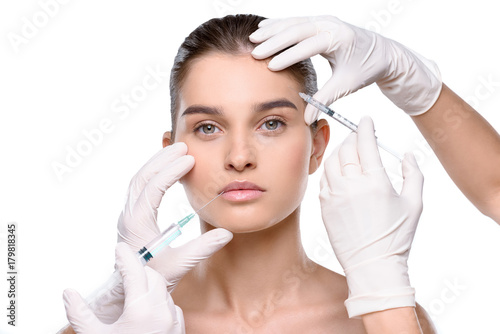  woman getting botox injection