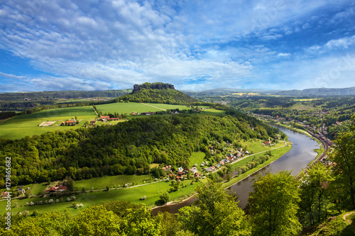 Saxony, Germany. Elba river, natural landscape