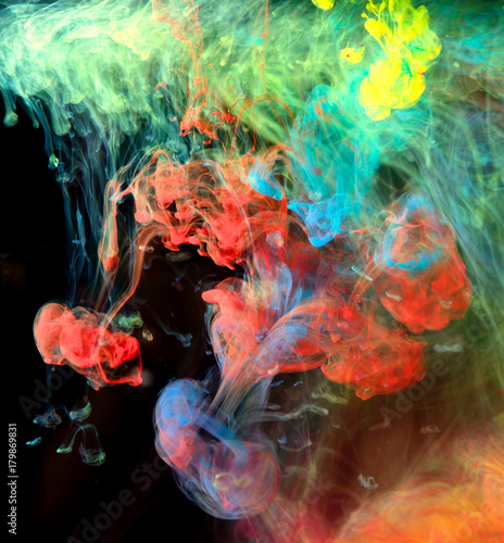 color abstraction, inks in water, color explosion