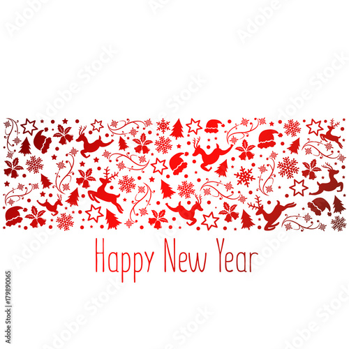 Happy new year and Merry Christmas, background vector.
