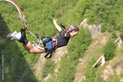 Bungee jumps, extreme and fun sport. 