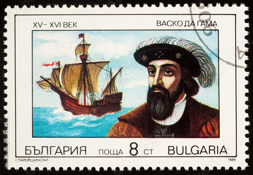 Portuguese navigator Vasco da Gama on postage stamp