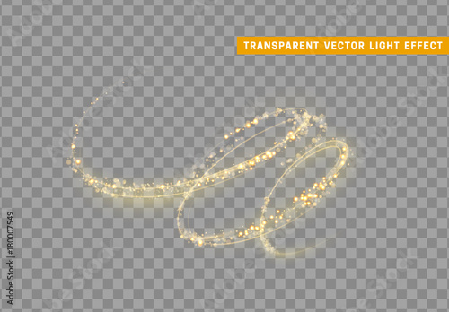 Magic light effect. Stardust golden glitter. Sparkle star dust vector illustration.