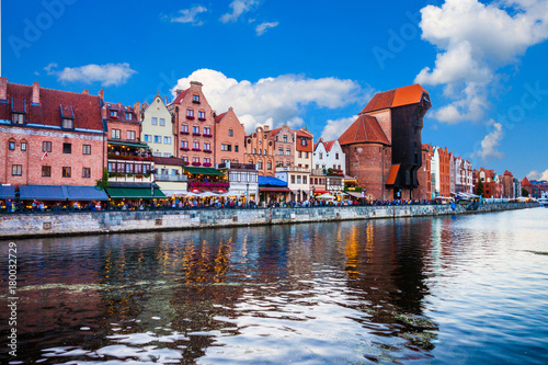 Gdansk old city in Poland with the oldest medieval port crane. Poland