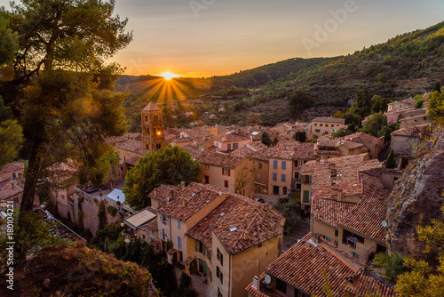 Sunset over Moustiers Sainte Marie