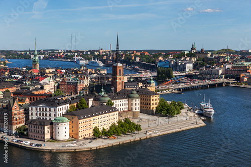 bird's-eye view on Old Town of Stockholm