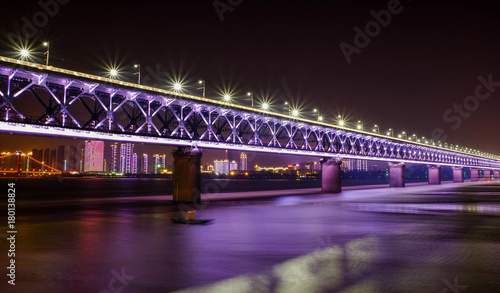 Old double deck bridge Wuhan Yangtze river Great Bridge