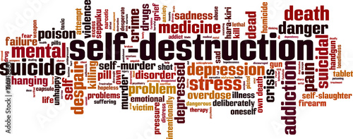 Self-destruction word cloud