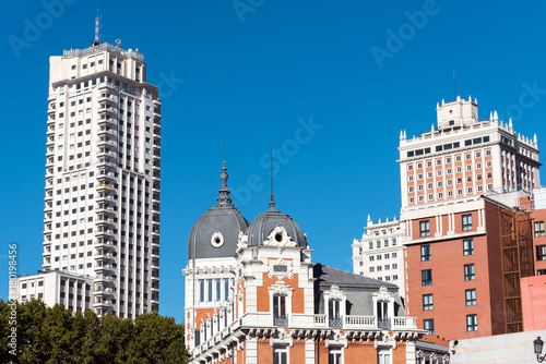 Typical buildings seen in Madrid, Spain