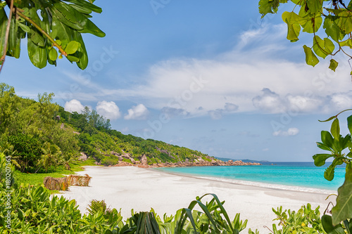 arriving to petite anse beach on la digue island of the seychelles