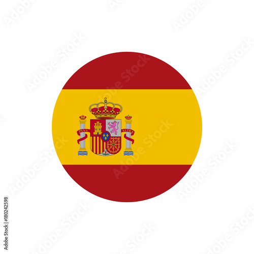 Spain flag, official colors and proportion correctly. National Spain flag. Vector illustration