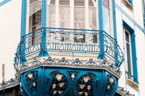 Low Angle View of Art Nouveau Architecture Using the Example of the Génin-Louis Building in Nancy, France