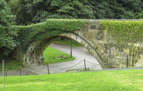 Alnwick Castle arch bridge - in the English county of Northumberland, UK