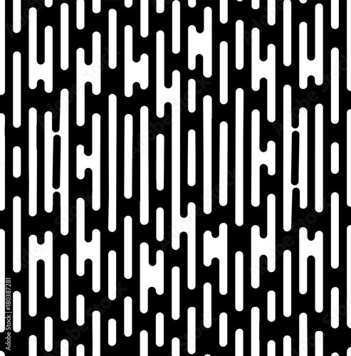 Vector Halftone Transition Abstract Wallpaper Pattern. Seamless Black And White Irregular Rounded Lines Background for modern flat web site design.