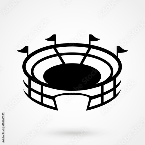Stadium vector icon with round shadow