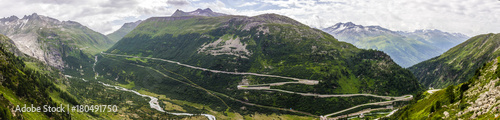 road by Furka pass in Alps in Switzerland