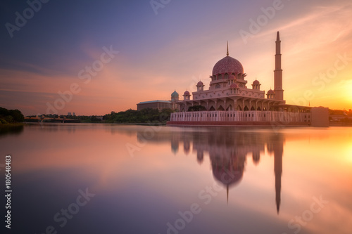 Putra Mosque view at sunrise, Putrajaya, Malaysia