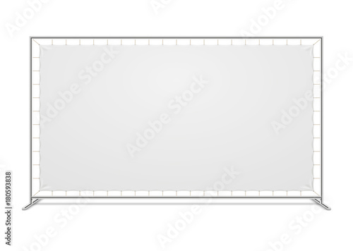 White blank advertising press wall with fabric banner vector template