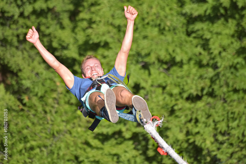 Bungee jumps, extreme and fun sport. 