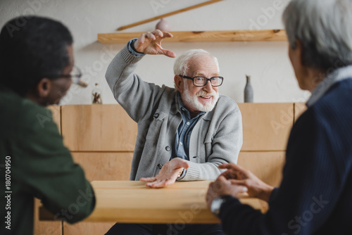 senior friends sharing stories