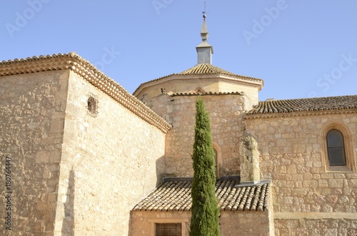 Sight of Collegiate church in Belmonte, Cuenca, Spain