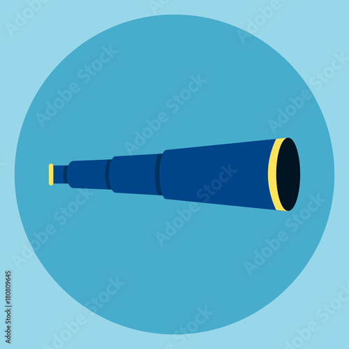 Spyglass Icon Business Foresight Concept Flat Vector Illustration