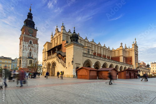 The main square of the Old Town in Krakow, Poland