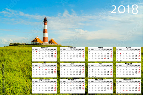 Jahreskalender 2018 Nordsee