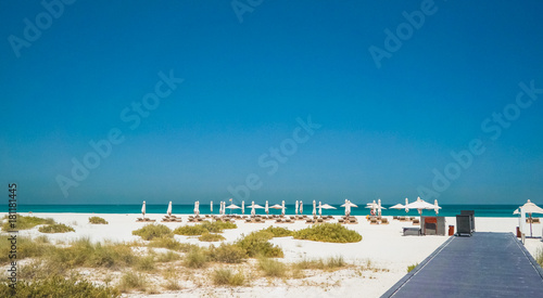 Abu Dhabi. Environmentally friendly beach on the island of Saadiyat. 