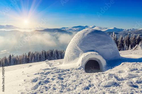 real igloo and sun