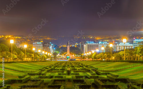 Night view of lisbon from Parque Eduardo VII