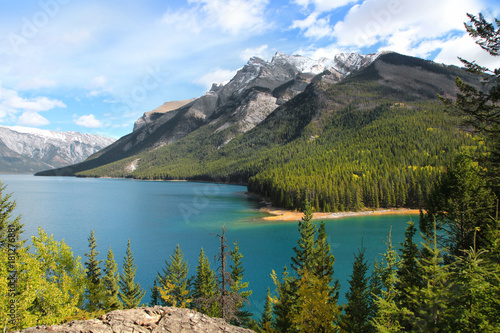 Lake Minnewanka landscape in Banff national park