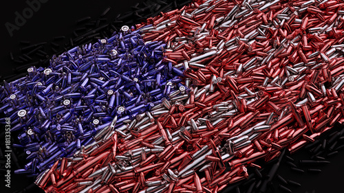 USA Flag formed out of bullets 