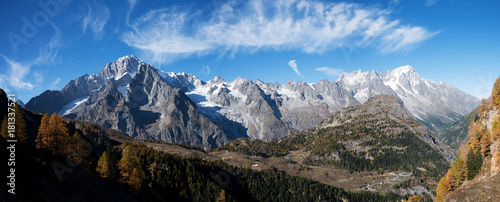 Monte Bianco and Chétif peak mountain - Courmayeur, aosta