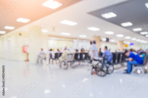 blur image background of waiting area in hospital or clinic