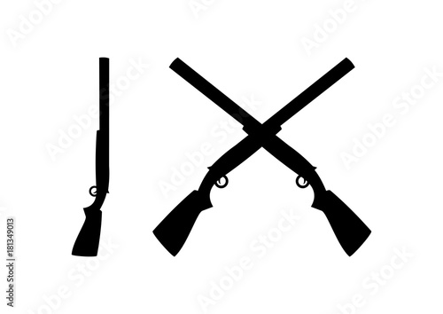Black Shotguns Cross Illustration Logo Silhouette