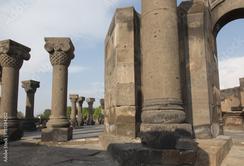 Ruins of Zvartnots (celestial angels) temple Armenia, Central Asia,