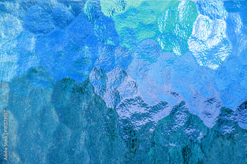 Abstract blue glass texture background.