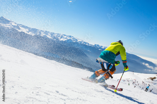 man skiing in the mountains