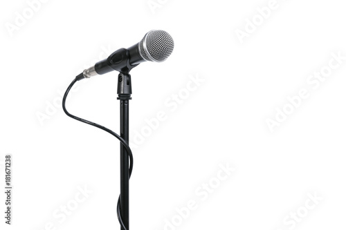 Microphone with stand isolated on white background