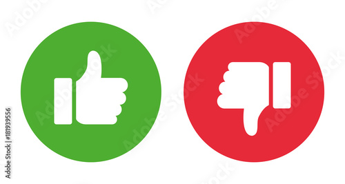 Thumbs up and thumbs down.Stock vector