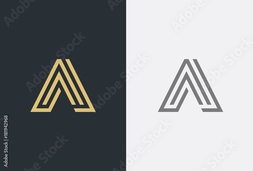 Abstract letter A logotype. Modern logo idea sign. Universal emblem vector icon.