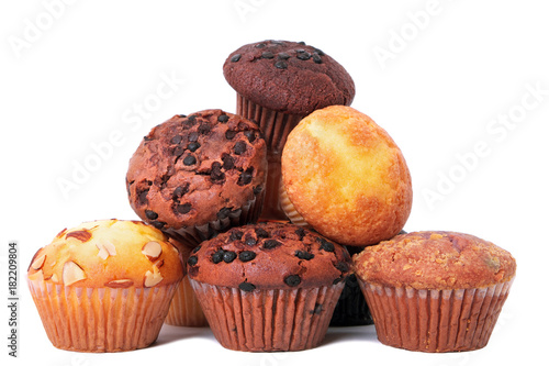 Pile of various muffin cup cakes