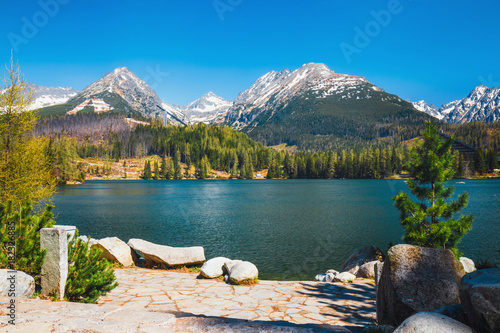 Strbske Pleso, beautiful lake in Tatra Mountains in Slovakia